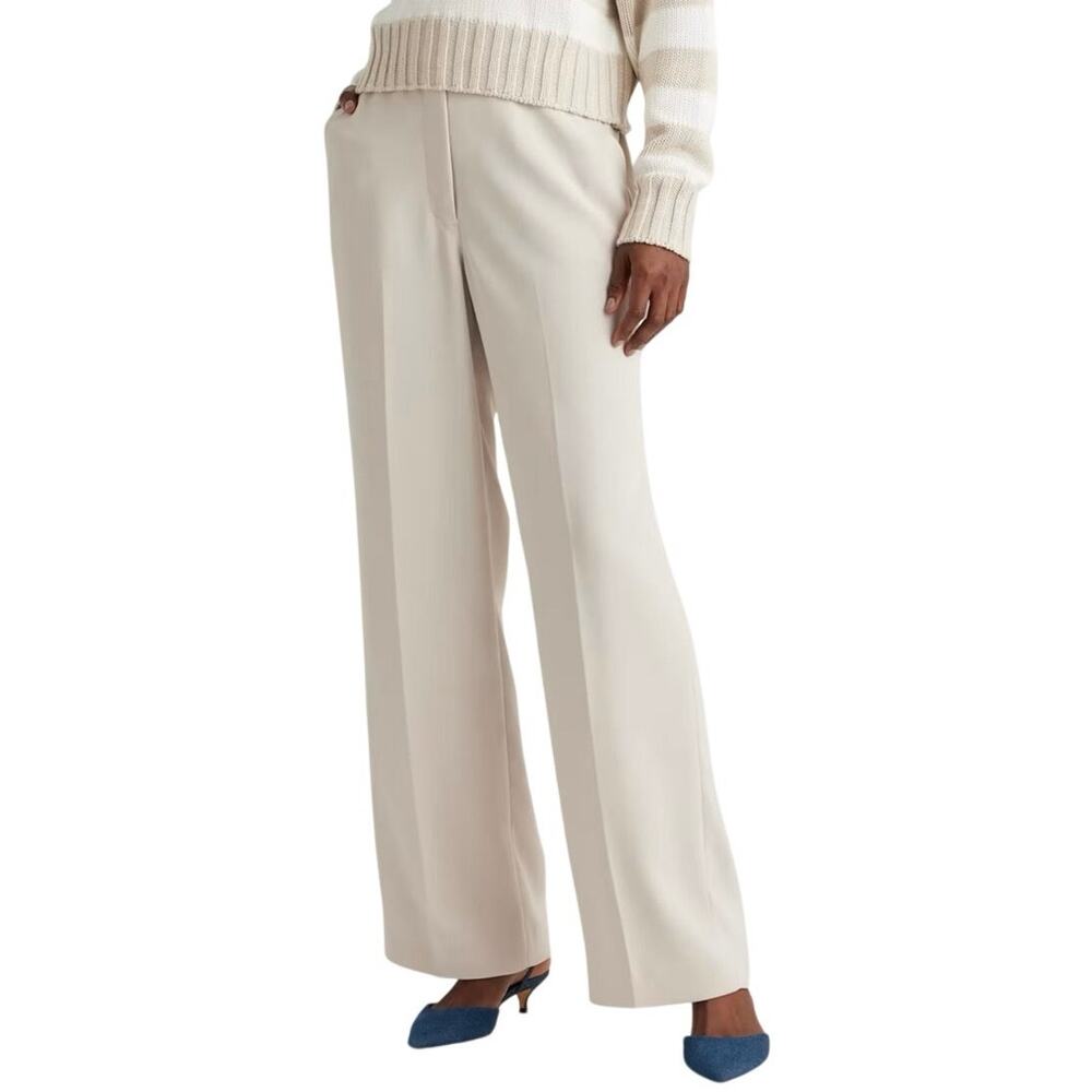 Quince Women’s  Size 8 / 32 Stretch Crepe Trouser Pants Sand 3855-U